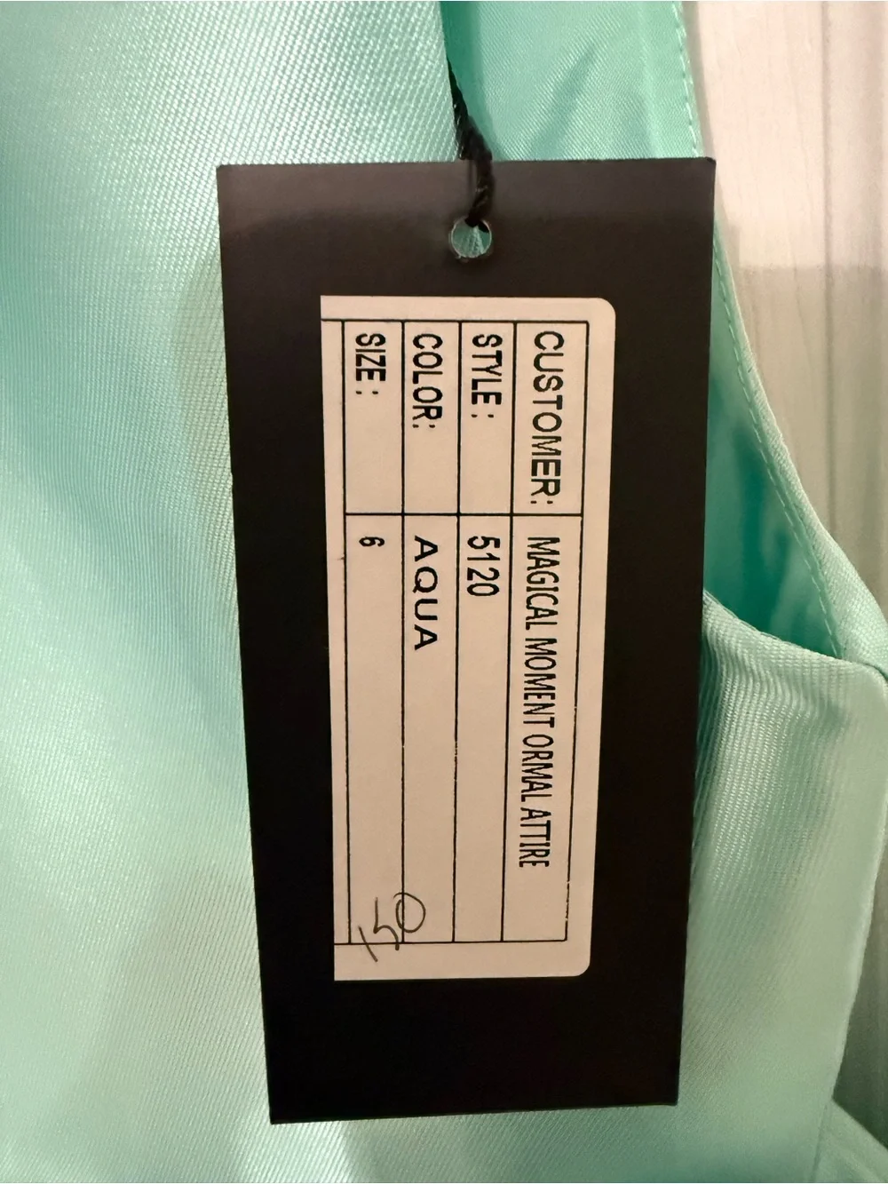 Girls Satin Mint Bow Party Dress